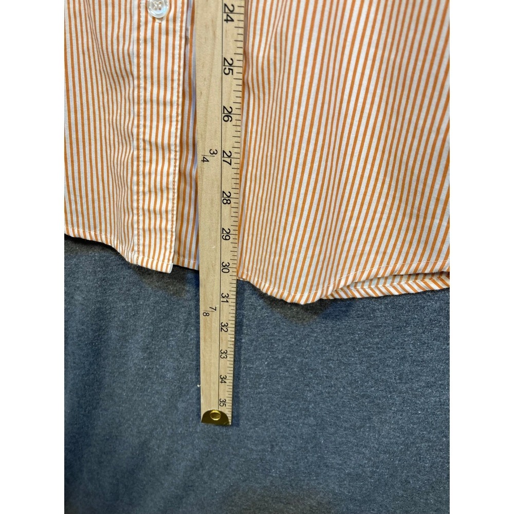 The Quacker Factory Orange Stripe Butterfly Button Up Shirt Women's Small - Picture 12 of 14